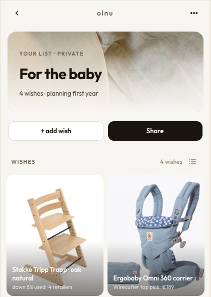 For the baby wishlist with Tripp Trapp and Ergobaby